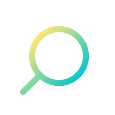 Büyüteç piksel mükemmel gradyan ui simgesi. Çevrimiçi arama aracı. Bilgi aranıyor. Satır rengi kullanıcı arayüzü sembolü. Modern tarz pictogram. Vektör izole edilmiş taslak çizimi