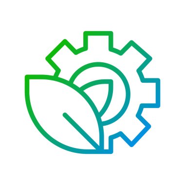 Ekoloji, mükemmel gradyan vektör simgesi ayarlıyor. Çevre dostu teknoloji. Sürdürülebilir endüstri. İnce çizgi renk sembolü. Modern tarz pictogram. Vektör izole çizimi