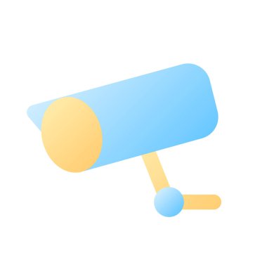 Gözetleme pikseli mükemmel düz gradyan renk ui simgesi. Otelde güvenlik kamerası var. Güvenlik teknolojisi. Basit bir piktogram. Arayüz, mobil uygulama için UX tasarımı. Vektör izole edilmiş RGB illüstrasyonu