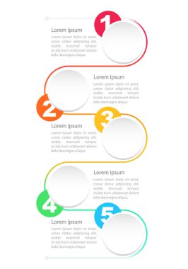 Pandemik stres bilgi grafiği tasarım şablonunu yönet. Dalgalı hatlara sahip soyut bilgi tablosu. Beş adımlı eğitici grafikler. Görsel veri sunumu. Arial, Myriad Pro yazı tipleri