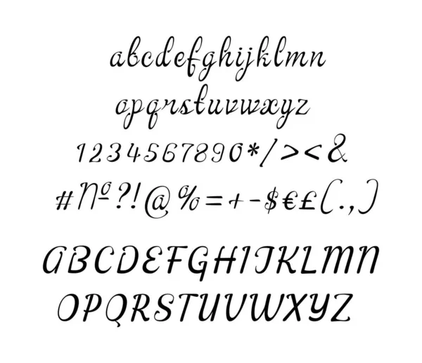 Ręcznie Pisany Włoski Zestaw Alfabetu Wektorowa Typografia Dekoracyjna Dekoracyjny Styl — Wektor stockowy