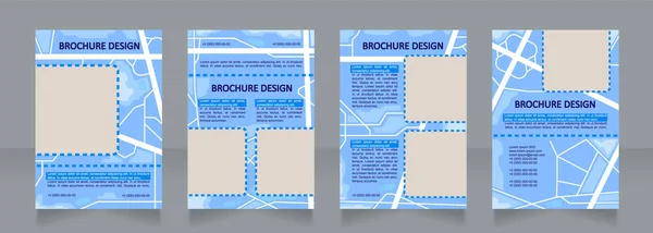 Regional Planning Blue Blank Brochure Design Intersection Regulation Template Set — Stock Vector