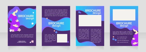 Childbirth Education Blank Brochure Design Template Set Copy Space Text — Stock Vector