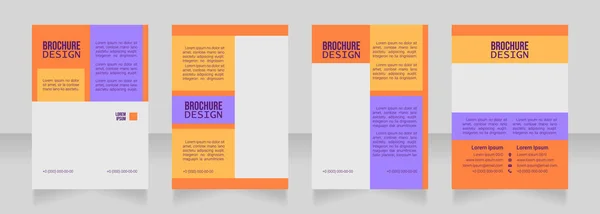 Volunteer Project Blank Brochure Design Template Set Copy Space Text — Stock Vector