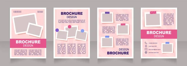 Diario Bambina Libro Bianco Brochure Design Stile Vita Femminile Set — Vettoriale Stock