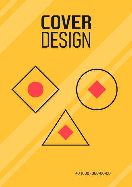 Art School Card Design Template Poster Flat Illustrations Copy Space — Stock Vector