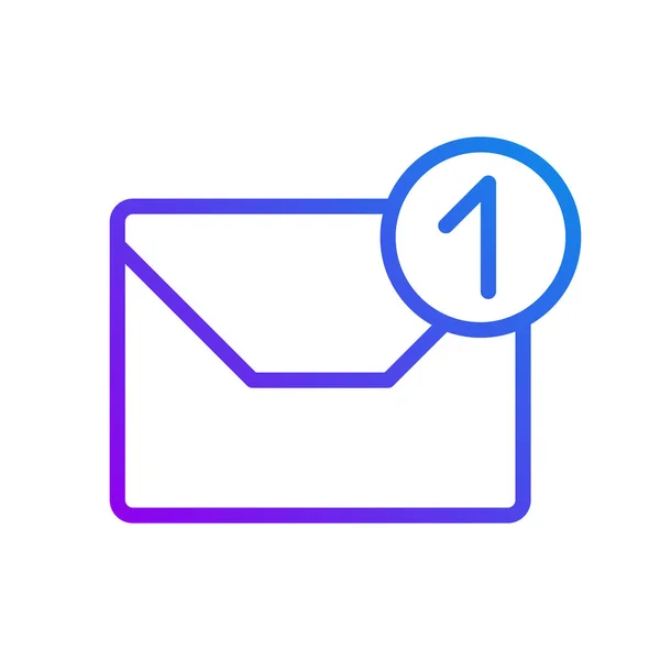 Email Notification Pixel Perfect Gradient Linear Vector Icon Inbox Letter — Image vectorielle