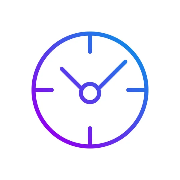 Clock Pixel Perfect Gradient Linear Vector Icon Time Management Business — Stok Vektör