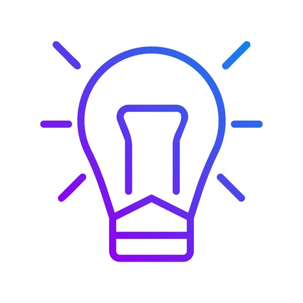 Light Bulb Pixel Perfect Gradient Linear Vector Icon Creative Thinking — ストックベクタ