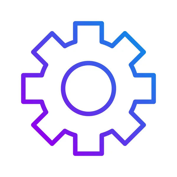 Cogwheel Pixel Perfect Gradient Linear Vector Icon Technology Settings Business — Stockvektor