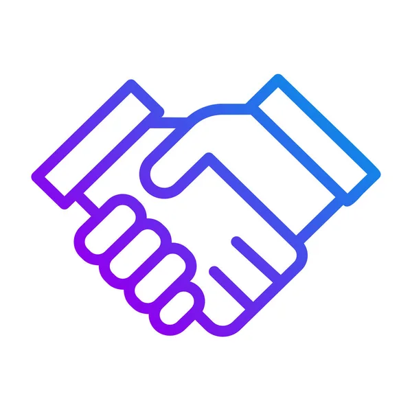 Handshaking Pixel Perfect Gradient Linear Vector Icon Business Partnership Corporate — Stock Vector