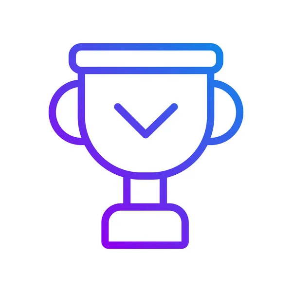 Winner Cup Pixel Perfect Gradient Linear Vector Icon Achievement Award — Stock Vector