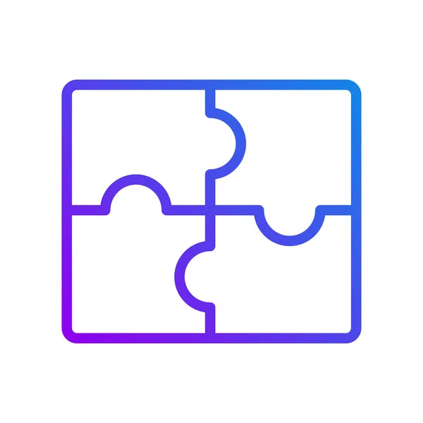 Jigsaw Puzzle Pieces Pixel Perfect Gradient Linear Vector Icon Business — Vector de stock