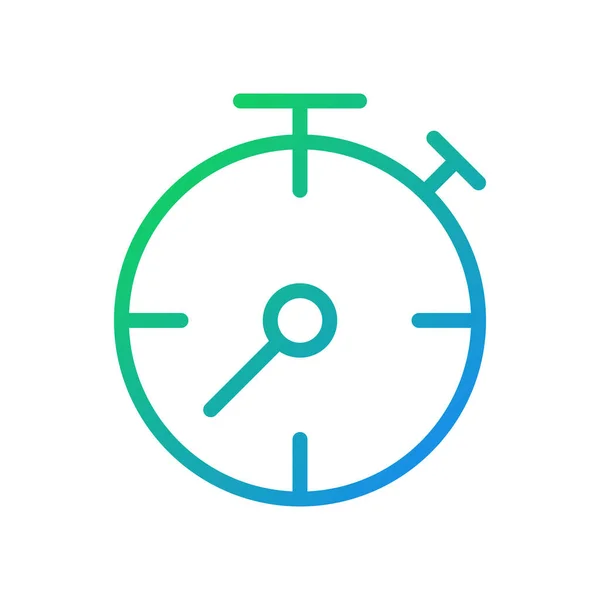 Stopwatch Yellow Pixel Perfect Gradient Linear Vector Icon Business Process — Stok Vektör