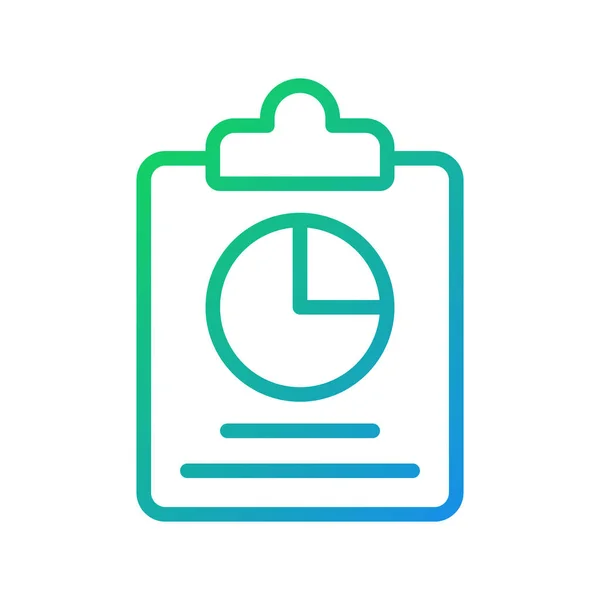 Clipboard Chart Pixel Perfect Gradient Linear Vector Icon Data Analysis — 图库矢量图片