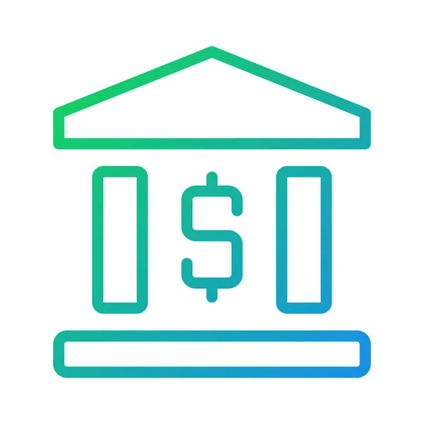 Bank Building Pixel Perfect Gradient Linear Vector Icon Financial Operations — Vettoriale Stock
