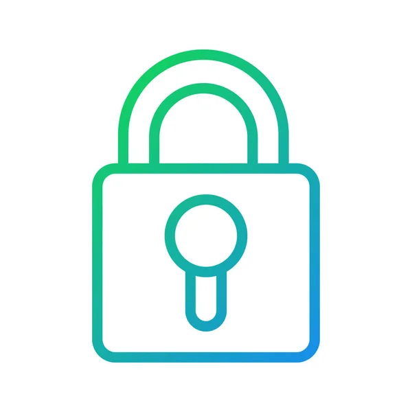 Lock Pixel Perfect Gradient Linear Vector Icon Access Private Information — Vetor de Stock