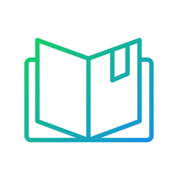 Open Book Pixel Perfect Gradient Linear Vector Icon Business Planner — Vetor de Stock