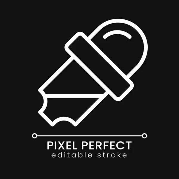 Pipet Pixel Parfaite Icône Linéaire Blanche Pour Thème Sombre Compte — Image vectorielle