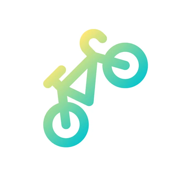 Bicicleta Pixel Ícone Linear Gradiente Perfeito Andar Bicicleta Veículo Desportivo — Vetor de Stock
