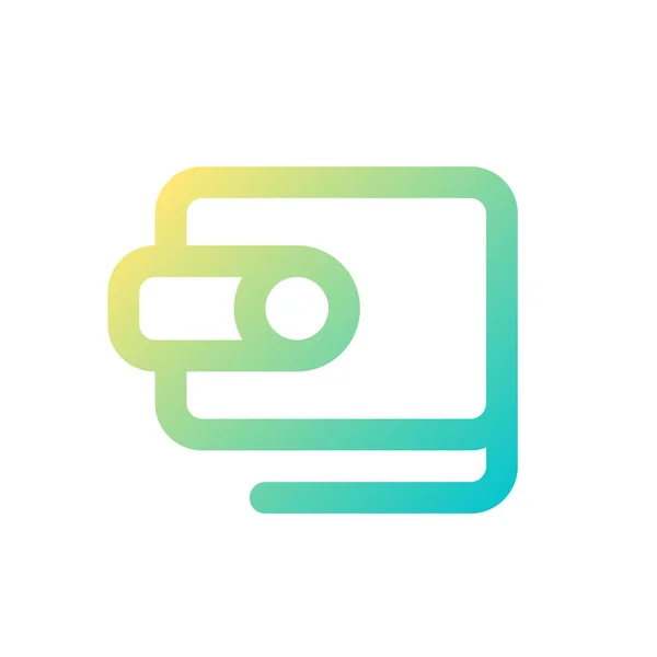 Plånbok Pixel Perfekt Lutning Linjär Ikon Betalningstjänst Online Webbplats Interaktivt — Stock vektor