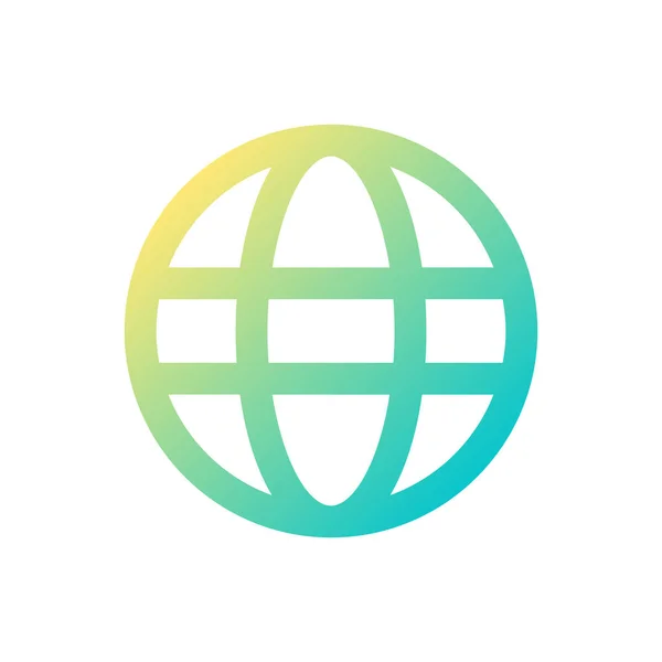 Globe Pixel Perfektní Gradient Lineární Ikona Připojení Síti Internet Mezinárodní — Stockový vektor