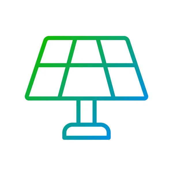Pikselowy Panel Słoneczny Idealny Gradientowy Liniowy Wektor Ikony Odnawialna Energia — Wektor stockowy