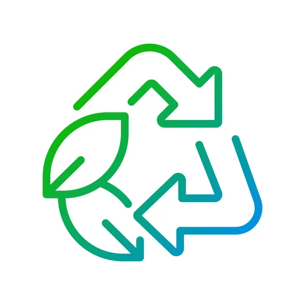 Recycling Pixel Perfecte Gradiënt Lineaire Vector Pictogram Hergebruik Van Afvalstoffen — Stockvector