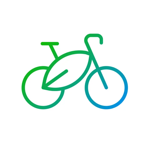 骑自行车像素完美的梯度线性矢量图标 生态车安全 生态友好型交通 细线颜色符号 现代风格的象形文字 矢量孤立轮廓图 — 图库矢量图片