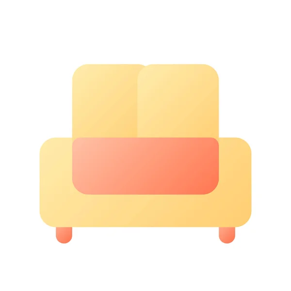 Sofa Pixel Perfect Flat Gradient Color Icon Comfortable Piece Furniture — Stock Vector