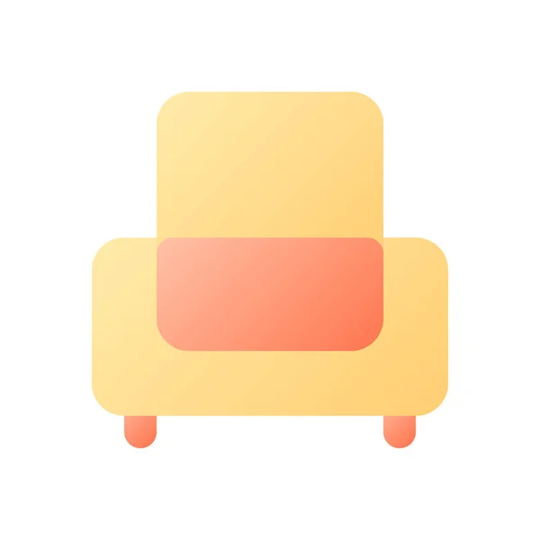 Sessel Pixel Perfekt Flachen Farbverlauf Symbol Hotelzimmer Anordnung Motel Service — Stockvektor
