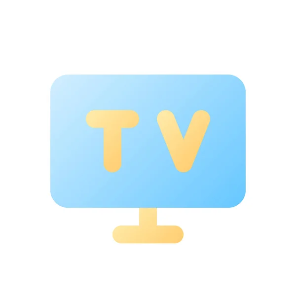 Television Pixel Perfekt Platt Lutning Färg Ikon Vardagsrumsapparat Sändningar Hotell — Stock vektor