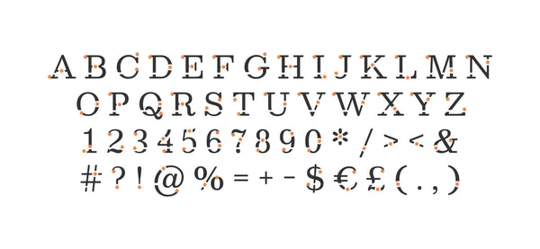 Preto Clássico Decoração Estilo Alfabeto Conjunto Tipografia Decorativa Vetorial Estilo — Vetor de Stock