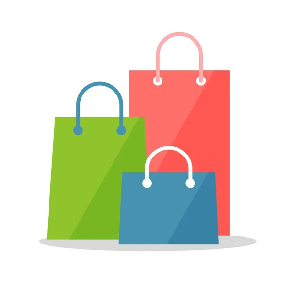 Colorful Shopping Bags Brochure Element Design Commerce Sales Vector Illustration — 스톡 벡터