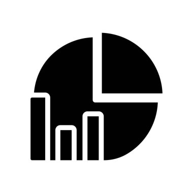 Pie chart black glyph icon. Data analysis presentation. Proportional model. Business prediction and forecast. Silhouette symbol on white space. Solid pictogram. Vector isolated illustration