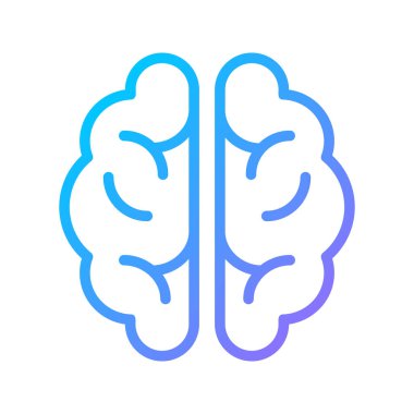İnsan beyni pikseli mükemmel gradyan vektör ikonu. Merkezi sinir sistemi. Hafıza ve düşünme kontrol organı. İnce çizgi renk sembolü. Modern tarz pictogram. Vektör izole çizimi