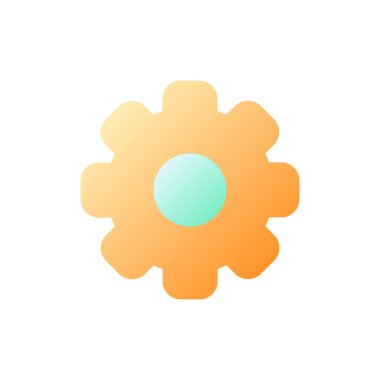 Cogwheel piksel mükemmel düz renk ui simgesi. Ayarlamalara erişim. Teknik ayarlar. Basit bir piktogram. Arayüz, mobil uygulama için UX tasarımı. Vektör izole edilmiş RGB illüstrasyonu