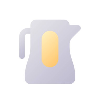 Elektrikli çaydanlık pikseli mükemmel düz gradyan iki renkli ui simgesi. Kaynar su için bir alet. Basit bir piktogram. Arayüz, mobil uygulama için UX tasarımı. Vektör izole edilmiş RGB illüstrasyonu