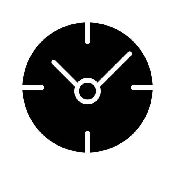 Clock Black Glyph Icon Time Management Business Project Deadline Checking — ストックベクタ