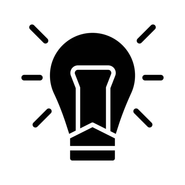 Light Bulb Black Glyph Icon Creative Thinking Innovative Startup Boosting — ストックベクタ
