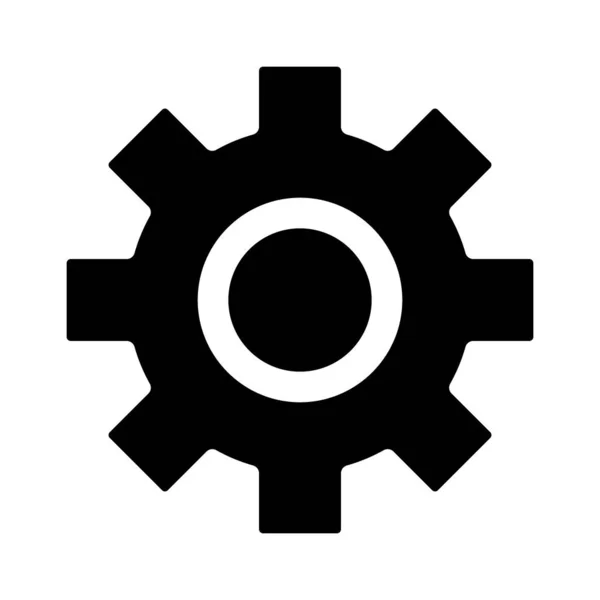 Cogwheel Black Glyph Icon Technology Settings Business Development Equipment Maintenance — Image vectorielle