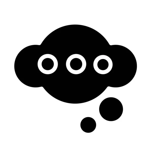 Thinking Black Glyph Icon Idea Generation Bubble Dots Invention Creativity — Vetor de Stock