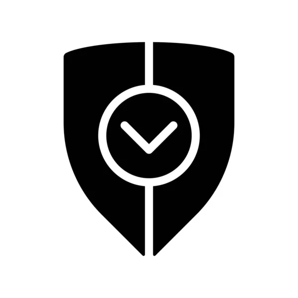 Business Security Black Glyph Icon Corporate Insurance Policy Protective Shield — ストックベクタ