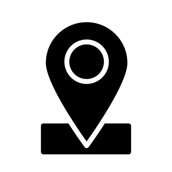 Ortskennzeichnung Schwarzes Glyphen Symbol Navigations App Punkt Auf Karte Geschäftsadresse — Stockvektor