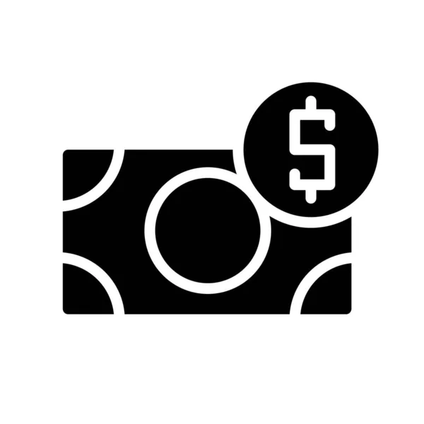 Incoming Money Black Glyph Icon Successful Financial Operations Business Commerce — Stock vektor