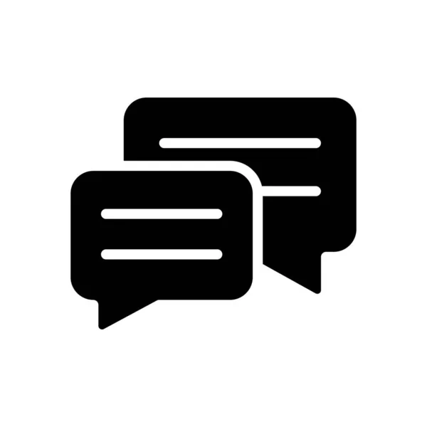 Dialogue Black Glyph Icon Online Conversation Information Exchange Message Comment — 스톡 벡터