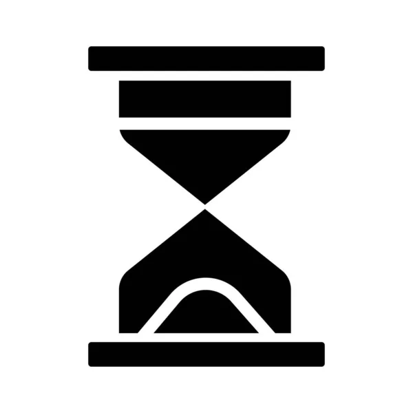 Hourglass Black Glyph Icon Loading Time Waiting Period Expiration Finishing — Stock Vector
