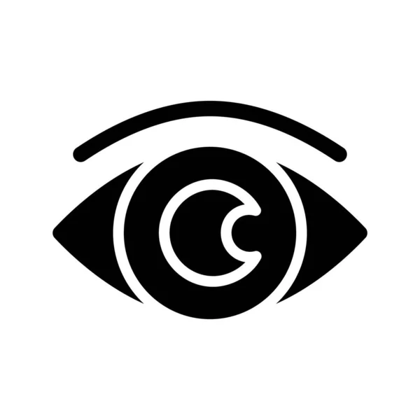 Eye Black Glyph Icon Process Monitoring Supervision Spying Malware Vision — Vetor de Stock