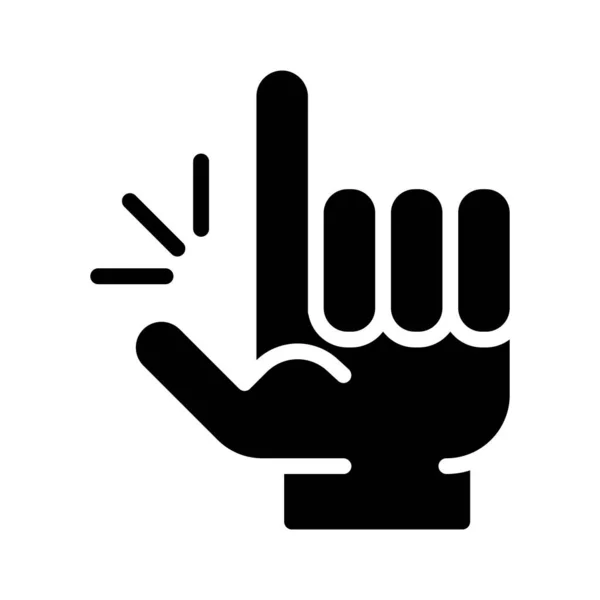 Eureka Gesture Black Glyph Icon Sudden Creative Idea Solution Exclamation — Stockvector