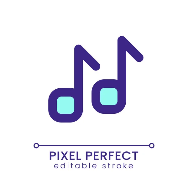 Notas Musicales Pixel Perfecto Icono Color Rgb Tono Llamada Escucha — Vector de stock